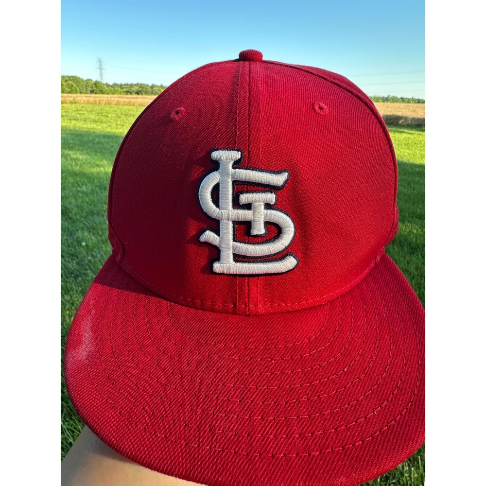 New Era St Louis Cardinals MLB Fitted Hat Red STL Baseball Cap Men's